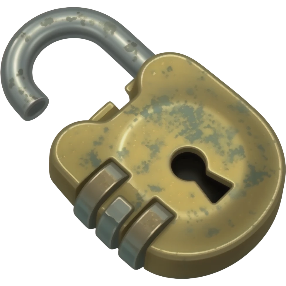 Rusty lock that's been unlocked emoji