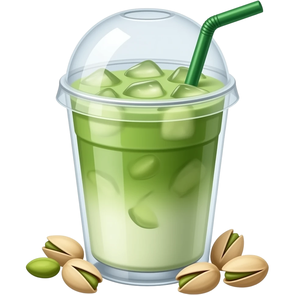 Pistachio iced matcha latte emoji