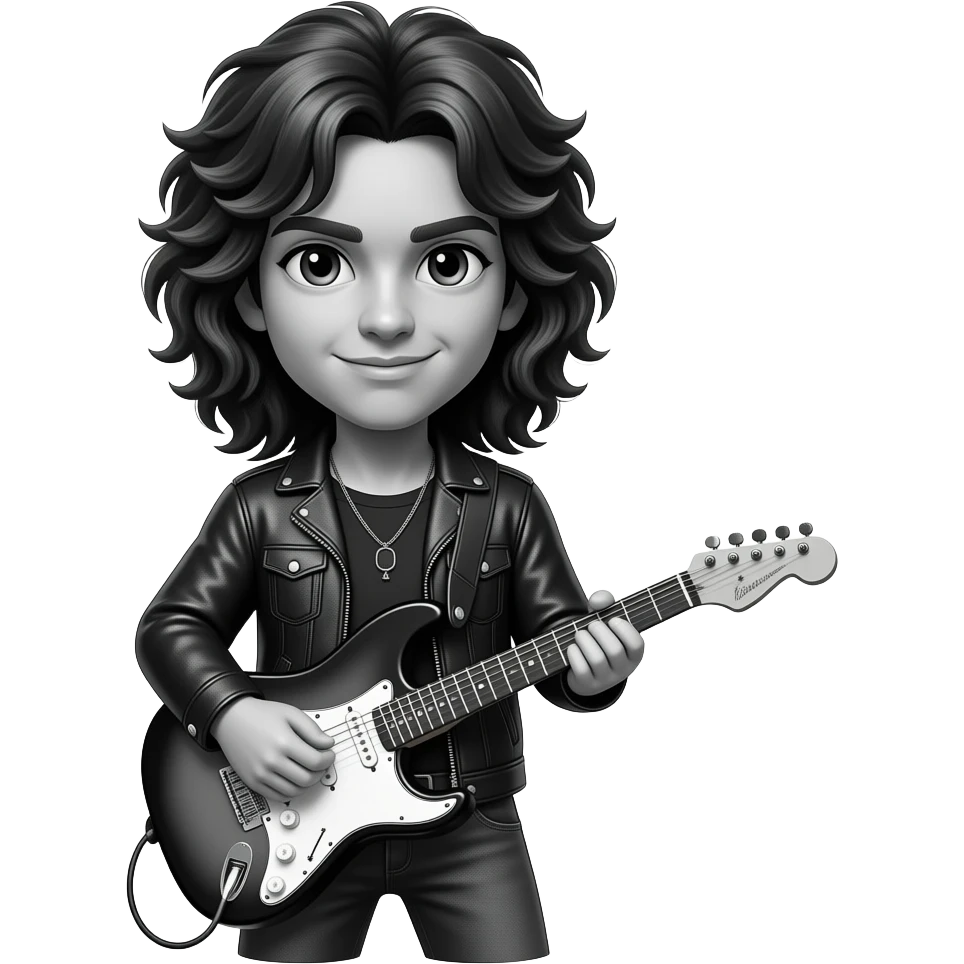 Like a rockstar guitar emoji black and white emoji