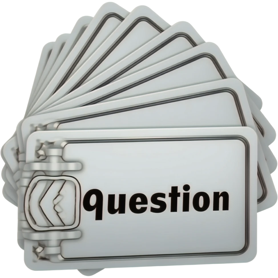 Quiz show question stack I don't want to see a person on the card. I would like the cards to appear as a fan. emoji
