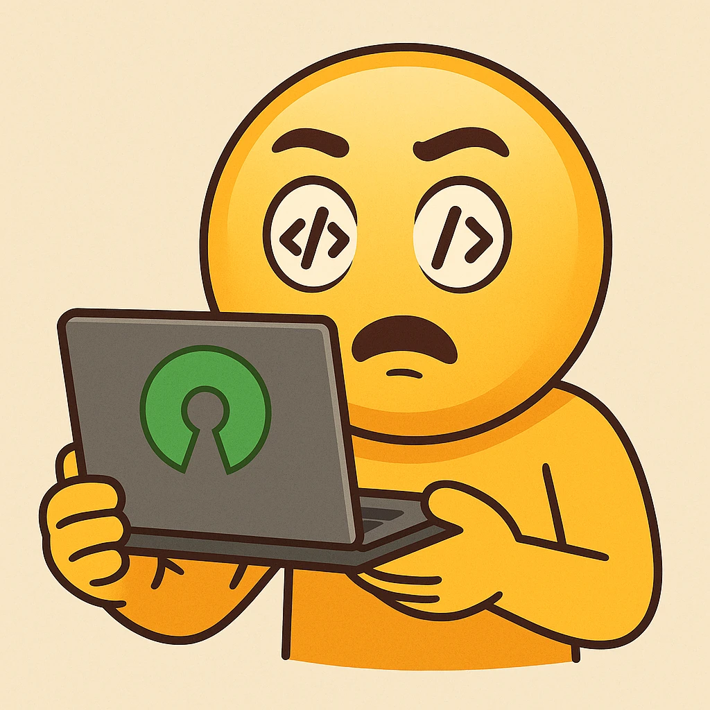 coding emoji, open source theme, a laptop with a green open source logo on the screen, modern flat style emoji