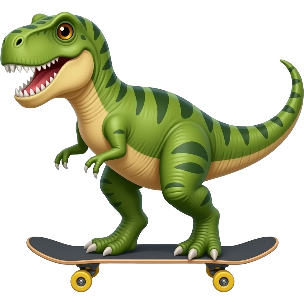Dinosaur on a skateboard emoji