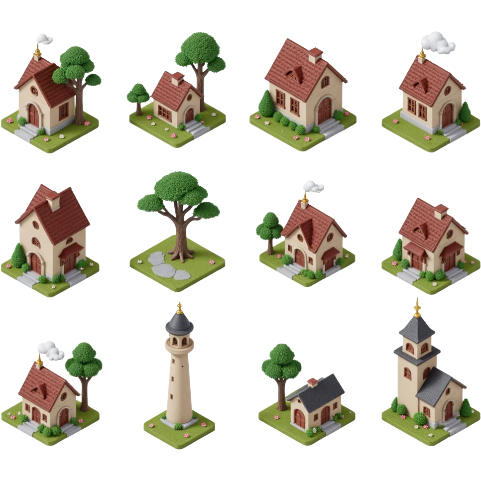 10 different buildings  emoji