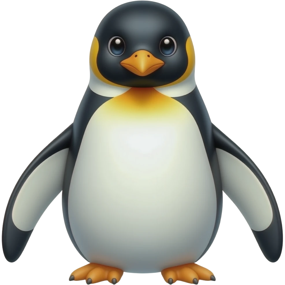 penguin front view with half body emoji