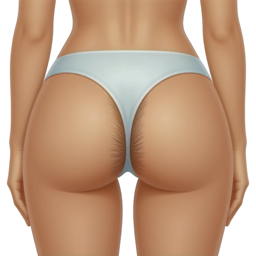 spreading open her  butt cheeks and shaving hairy butthole wide open emoji