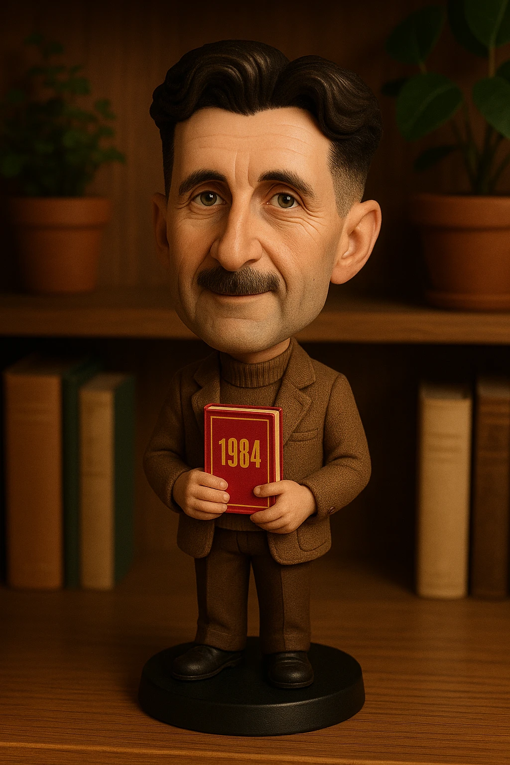 Джордж Оруэлл держит в руках книгу 1984 emoji