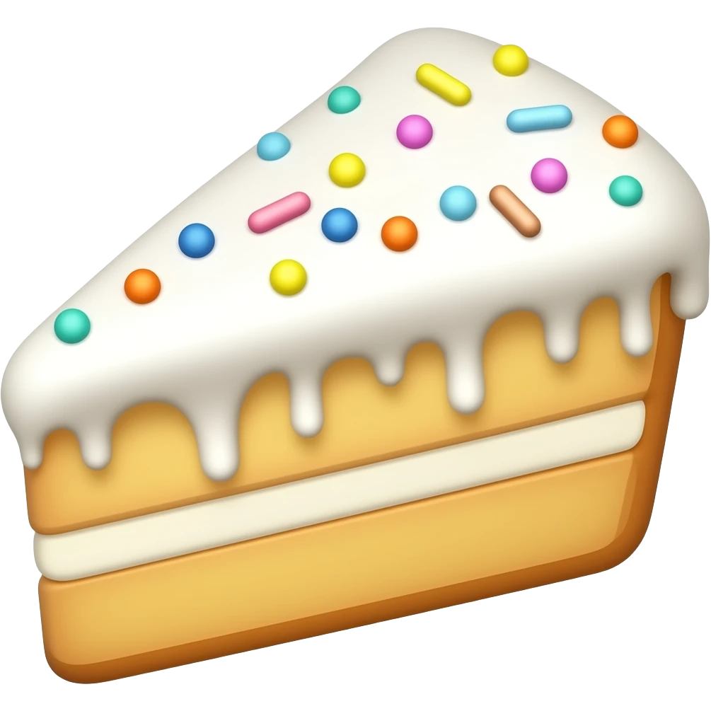 White sprinkled one sliced While cupcake with white icing emoji