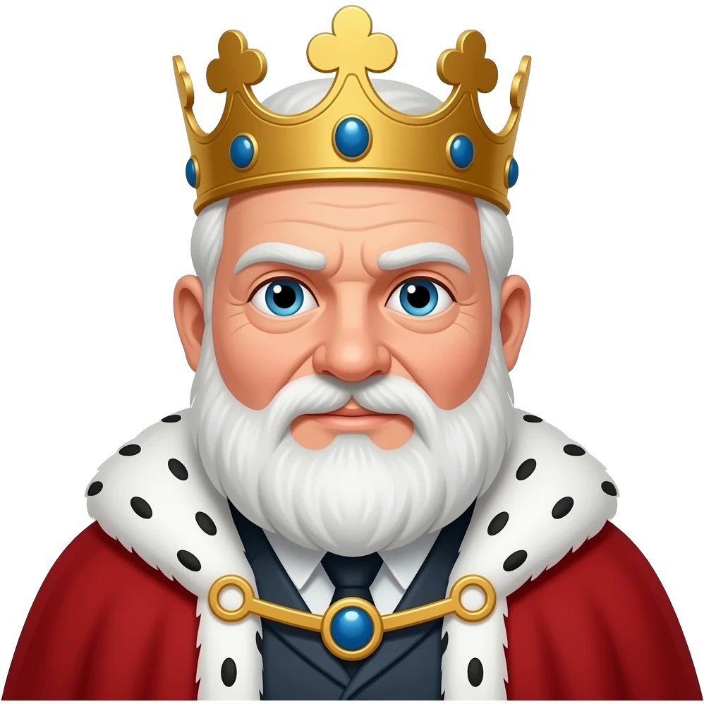old king fat face kinda ugly withoud a crowd white sideburns no beard emoji