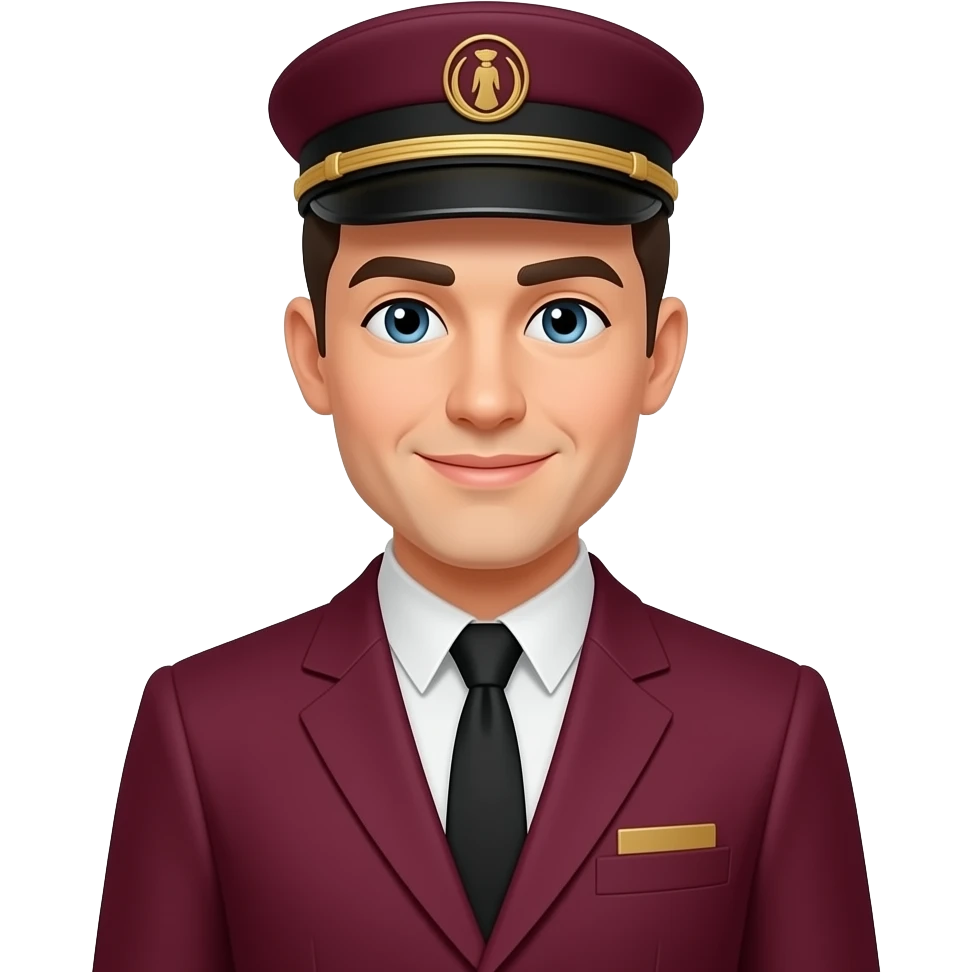 hotel Doorman burgandy uniform emoji