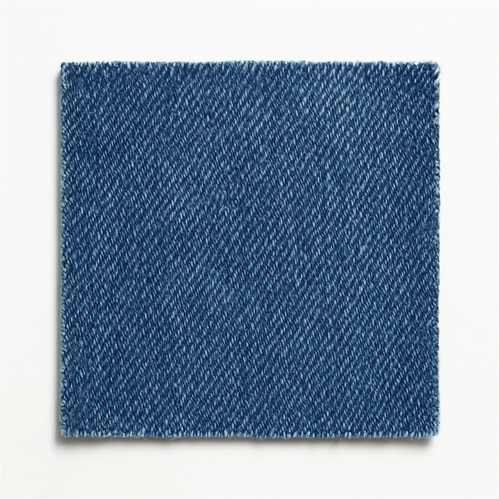 Сгенерируй мне аккуратный, но не квадратный, кусок джинсовой ткани, на чисто белом фоне

 emoji