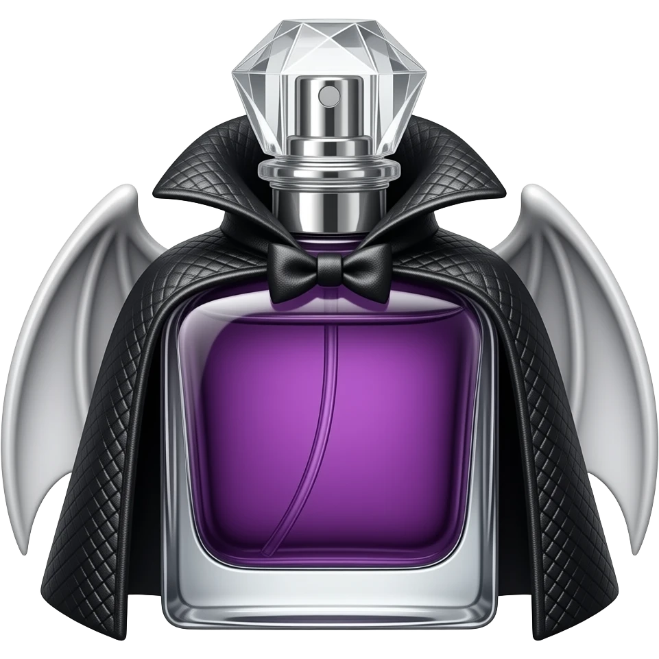 Вампирские духи флакон в виде плаща, на самом флаконе из пластиковых элементов добавлен антураж в форме крыльев. Крышка в форме кристалла emoji