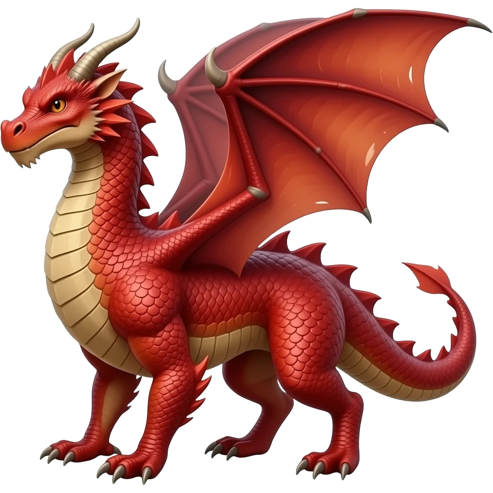 Red unique relaisitic dragon emoji