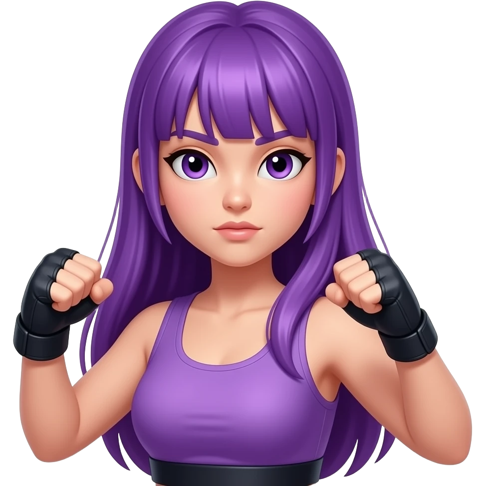 GIRL WITH LONG PURPLE HAIR ISFIGHTING emoji