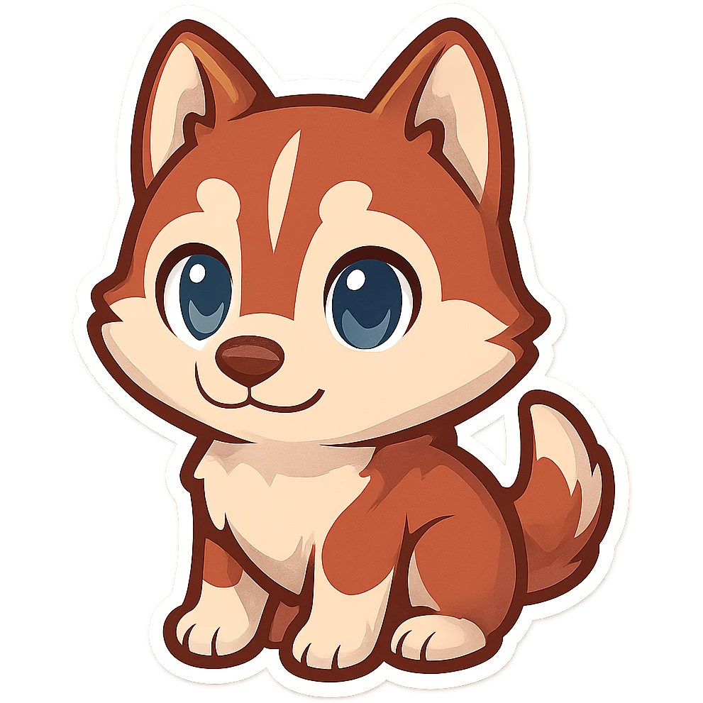 red siberian husky with blue eyes emoji