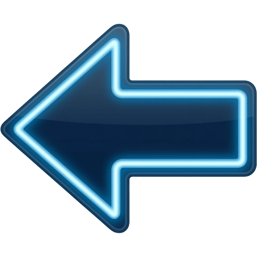DARK BLUE NEON ARROW TO THE LEFT emoji