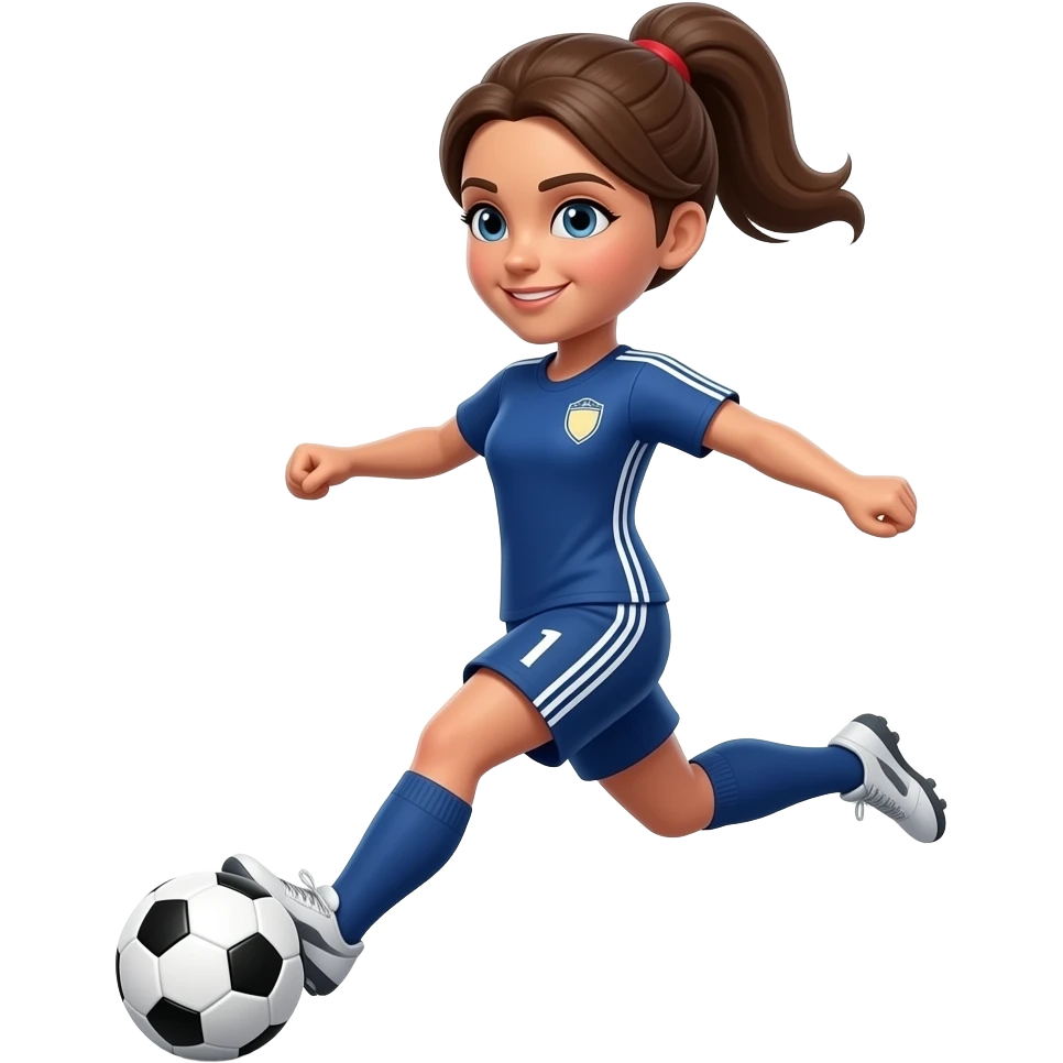 A woman playing French soccer who strikes the ball with her chest emoji