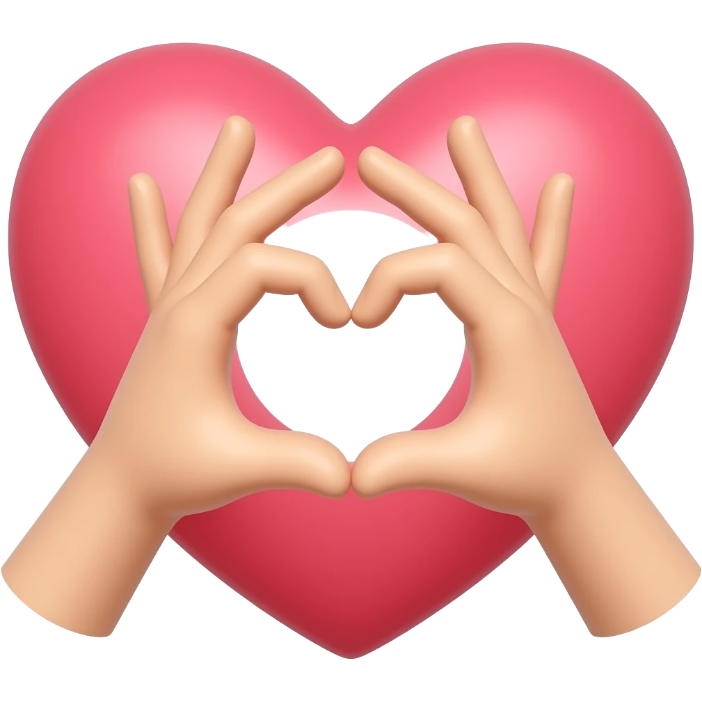 Hand heart symbol korean emoji