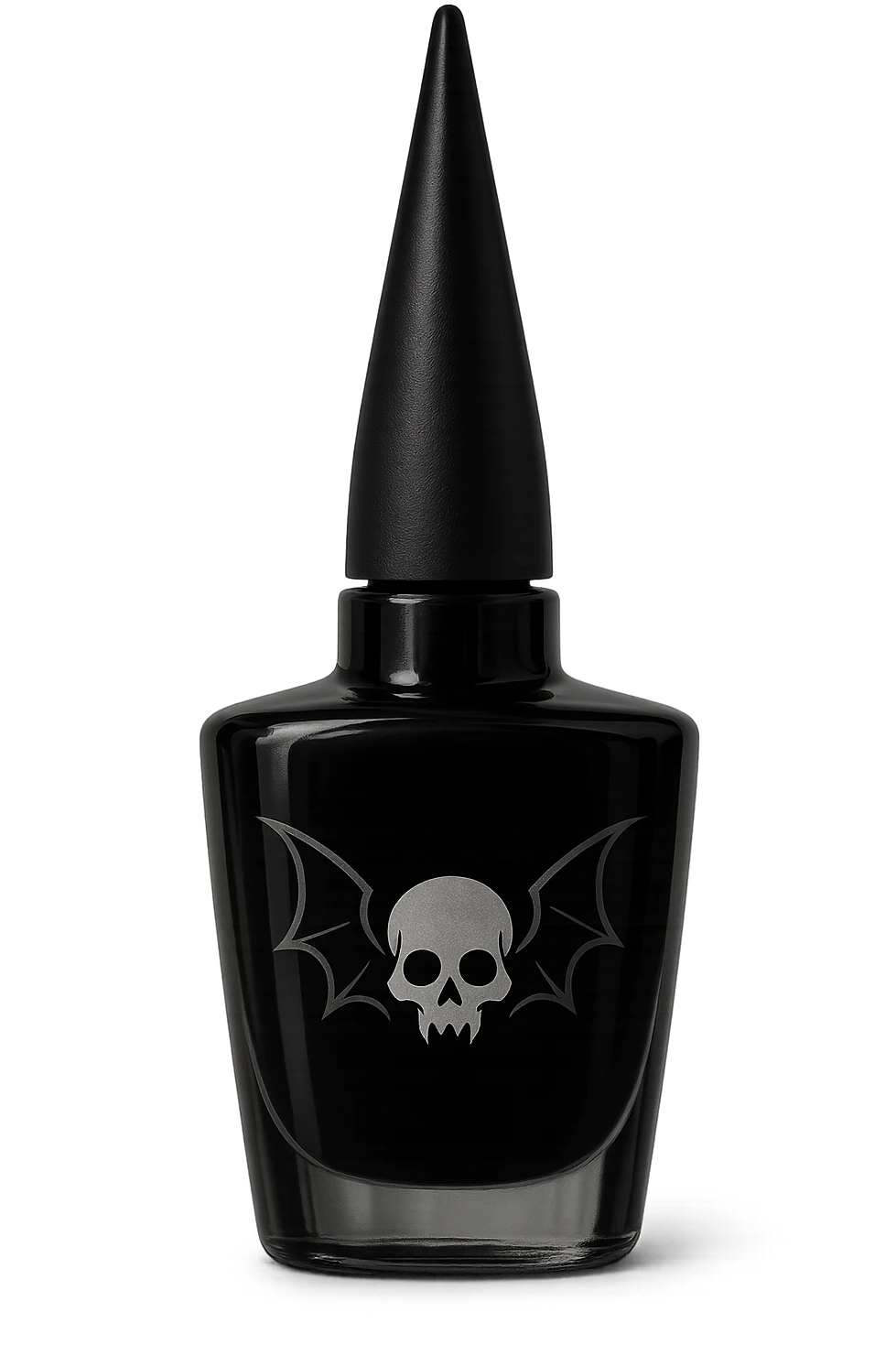black nail polish bottle, emo style, no background emoji