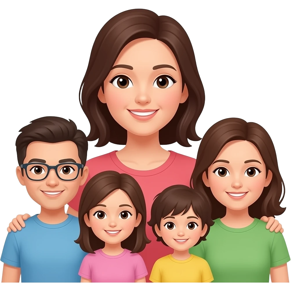 Женщина с семьей родом за спиной emoji
