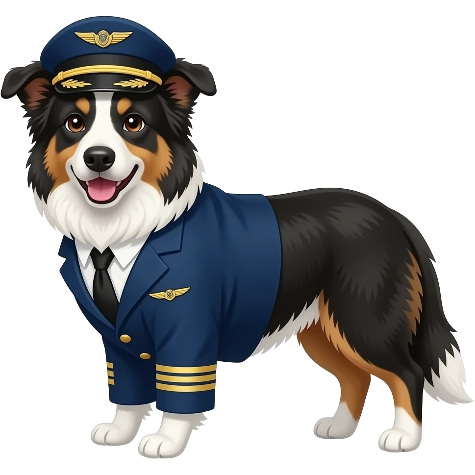 make a border collie airline pilot emoji