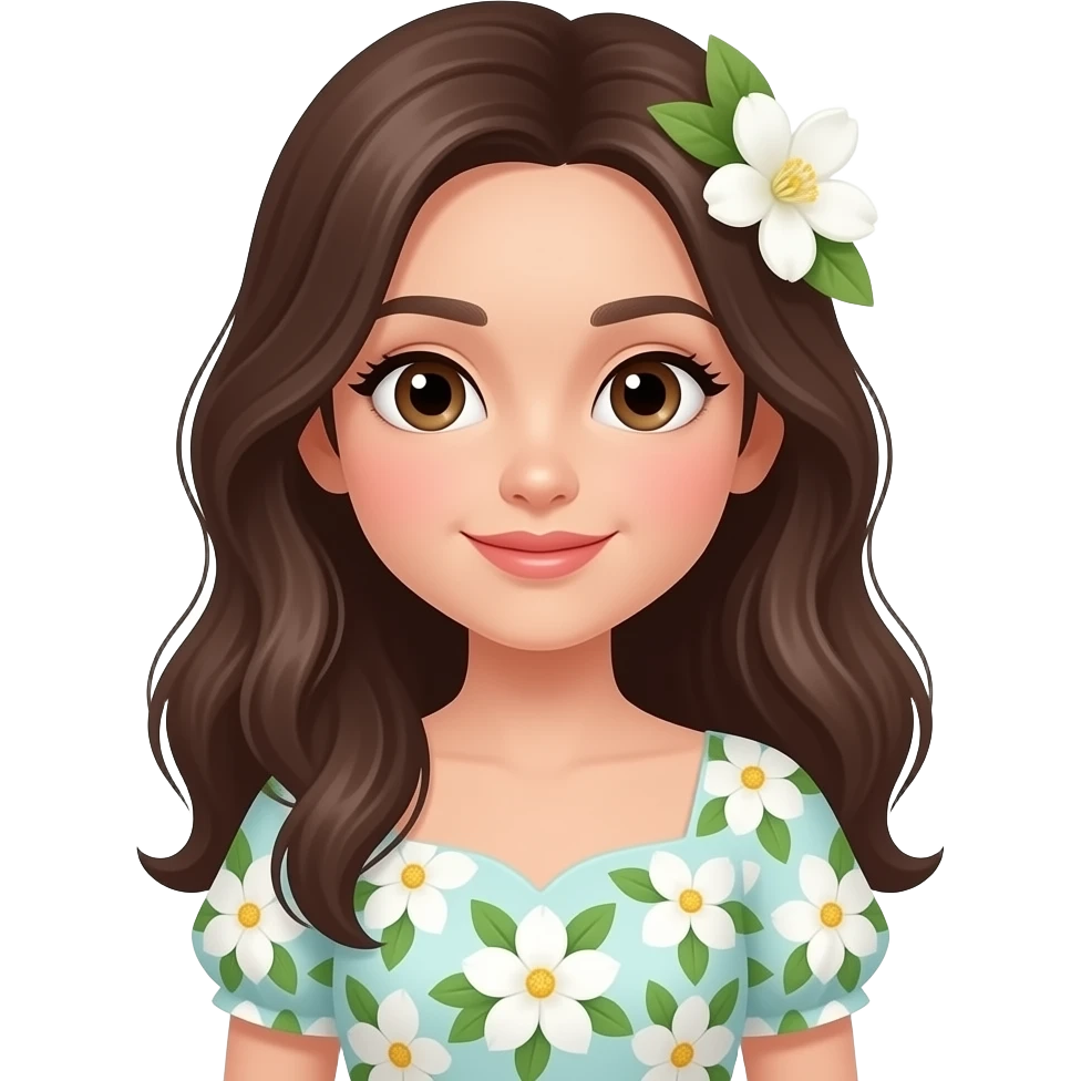 A girl in jasmine emoji