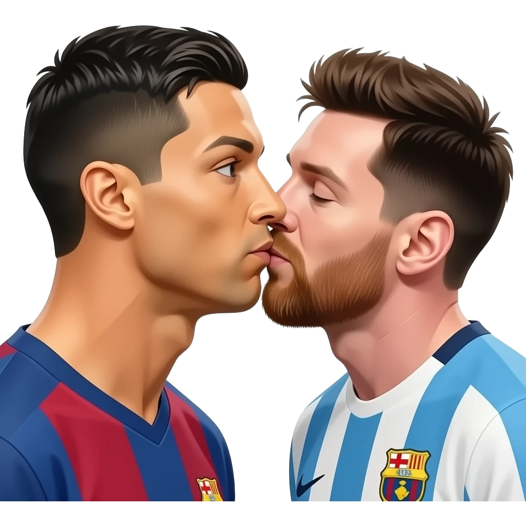 Ronaldo besandose con messi emoji
