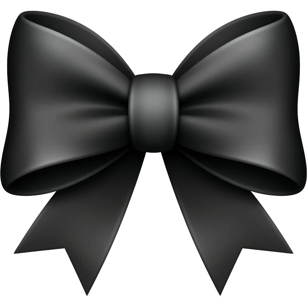 A black bow 🎀 emoji