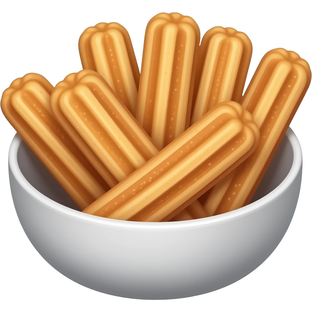 Churos dengan ukuran kecil for one vote dalam. Sebuah mangkuk emoji