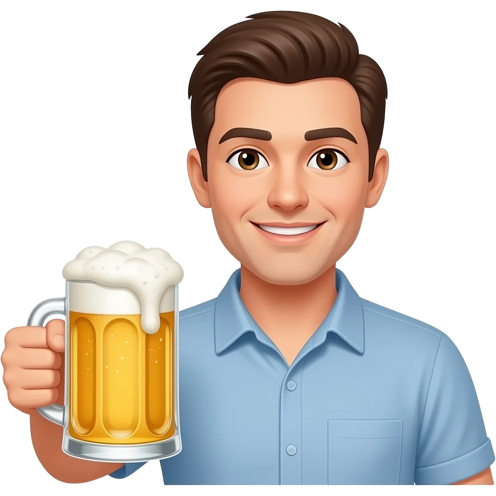 Pessoa com copo de cerveja emoji