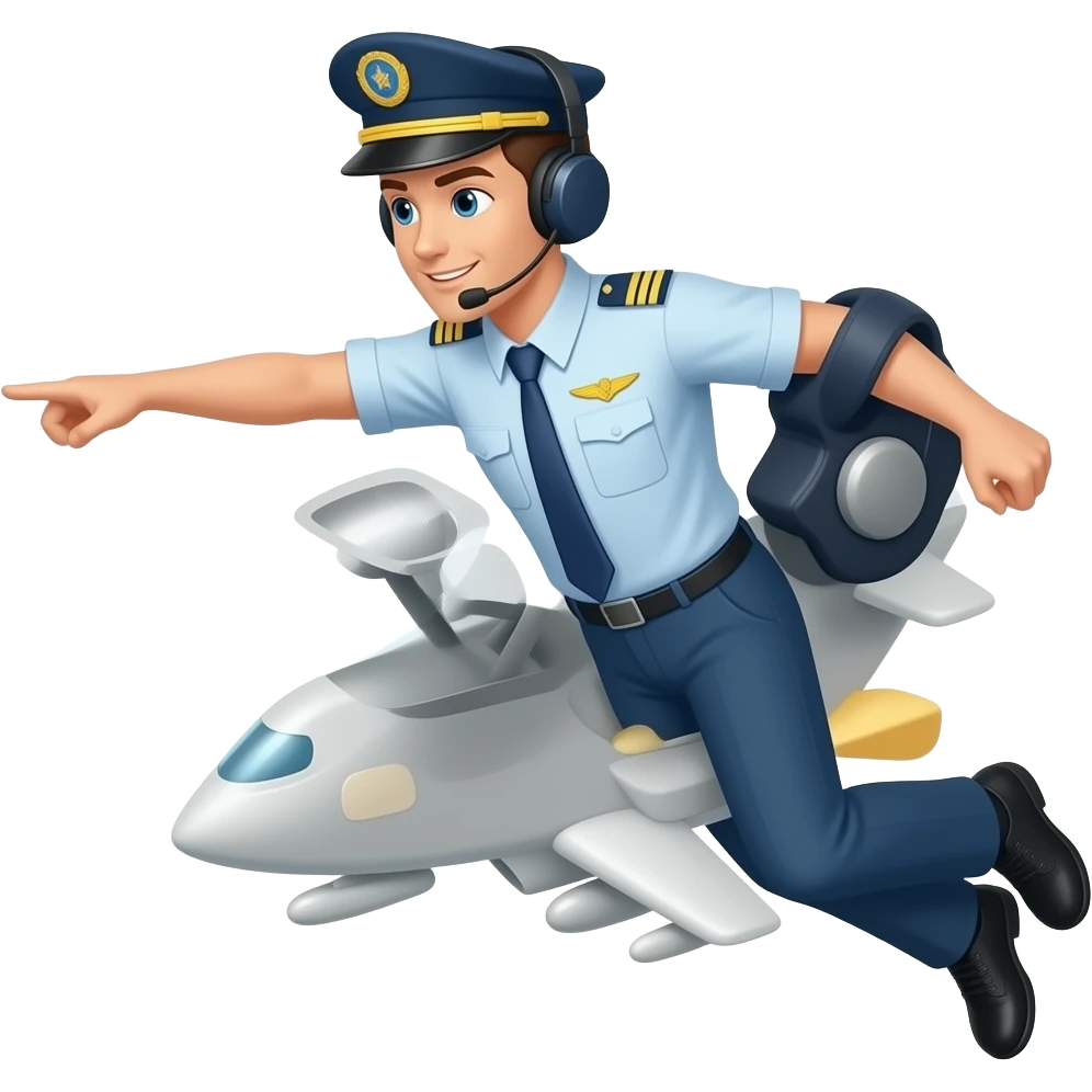 A pilot flyng a jet emoji