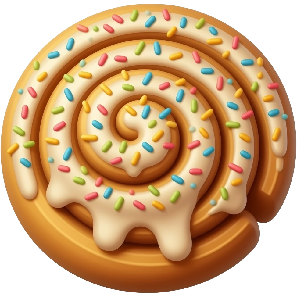 cinnamon roll with a lot of topping emoji