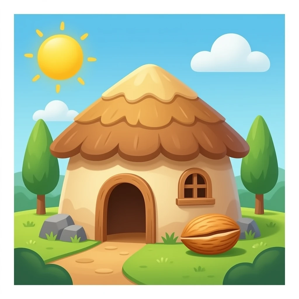 A nut in a hut emoji