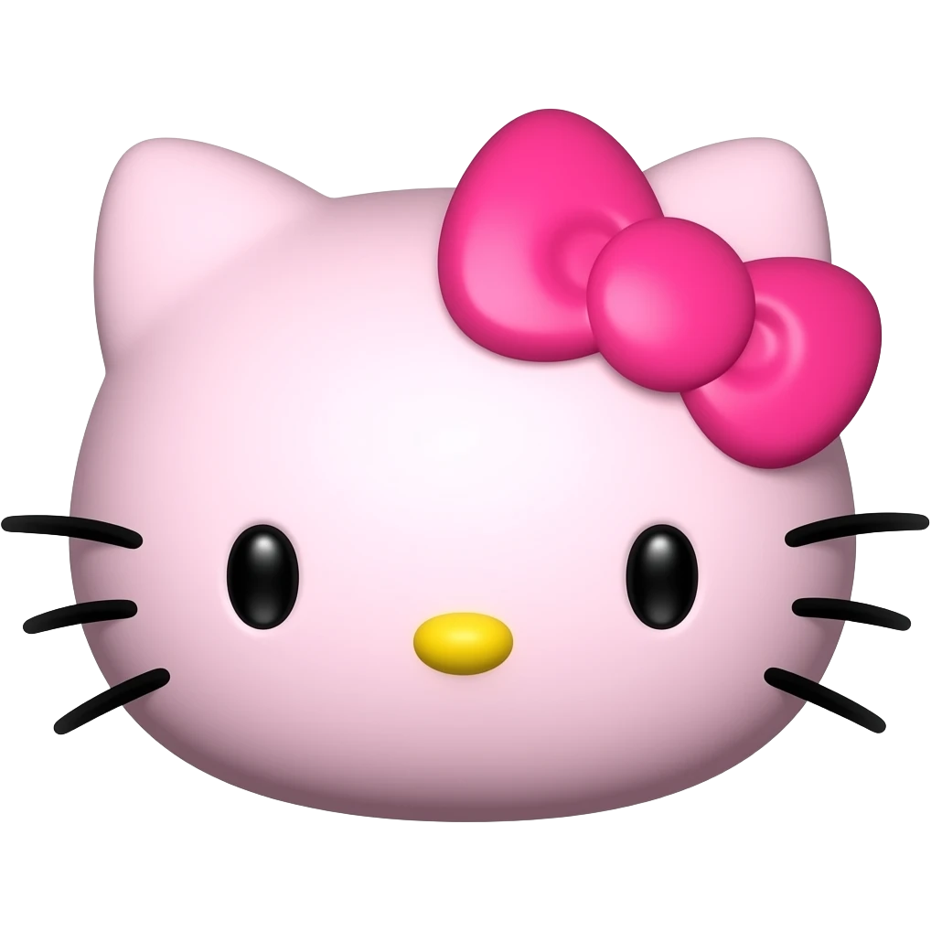 hello kitty face 3d pink emoji