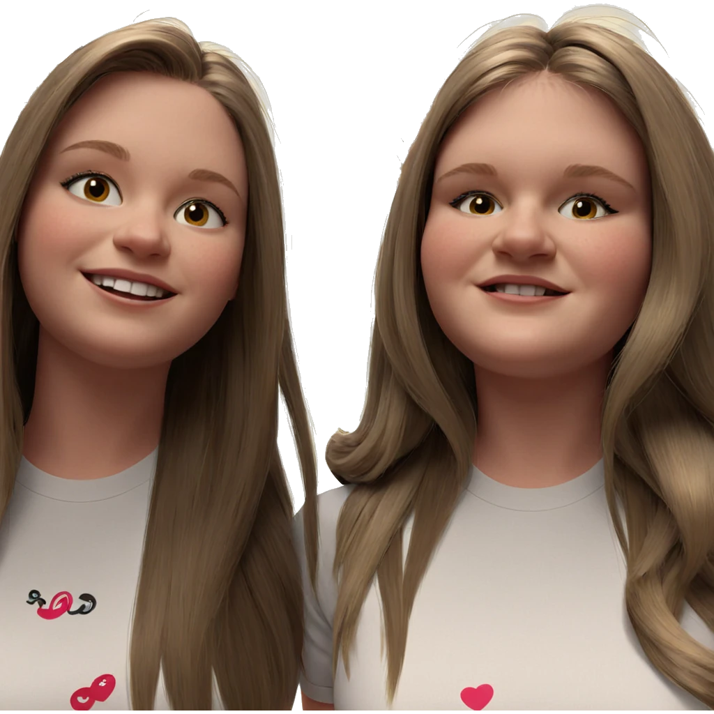 happy girls with stylish hair emoji