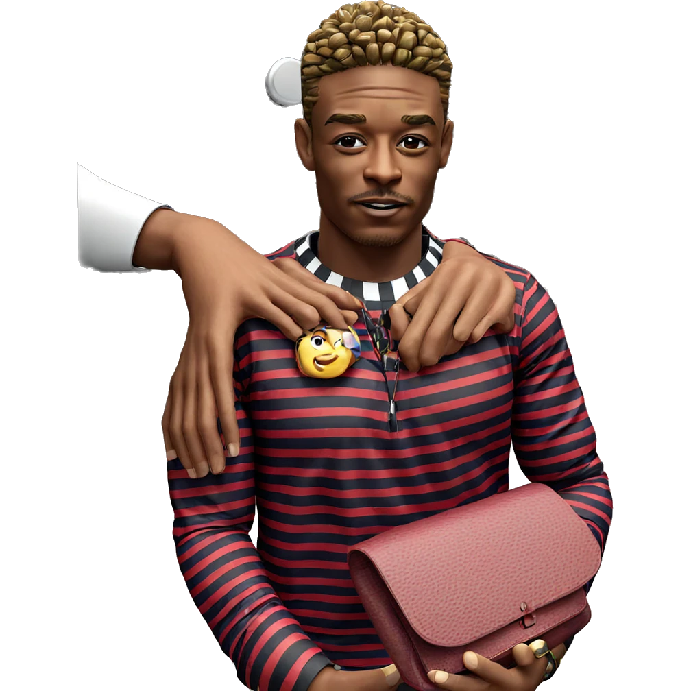 striped shirt with accessories emoji