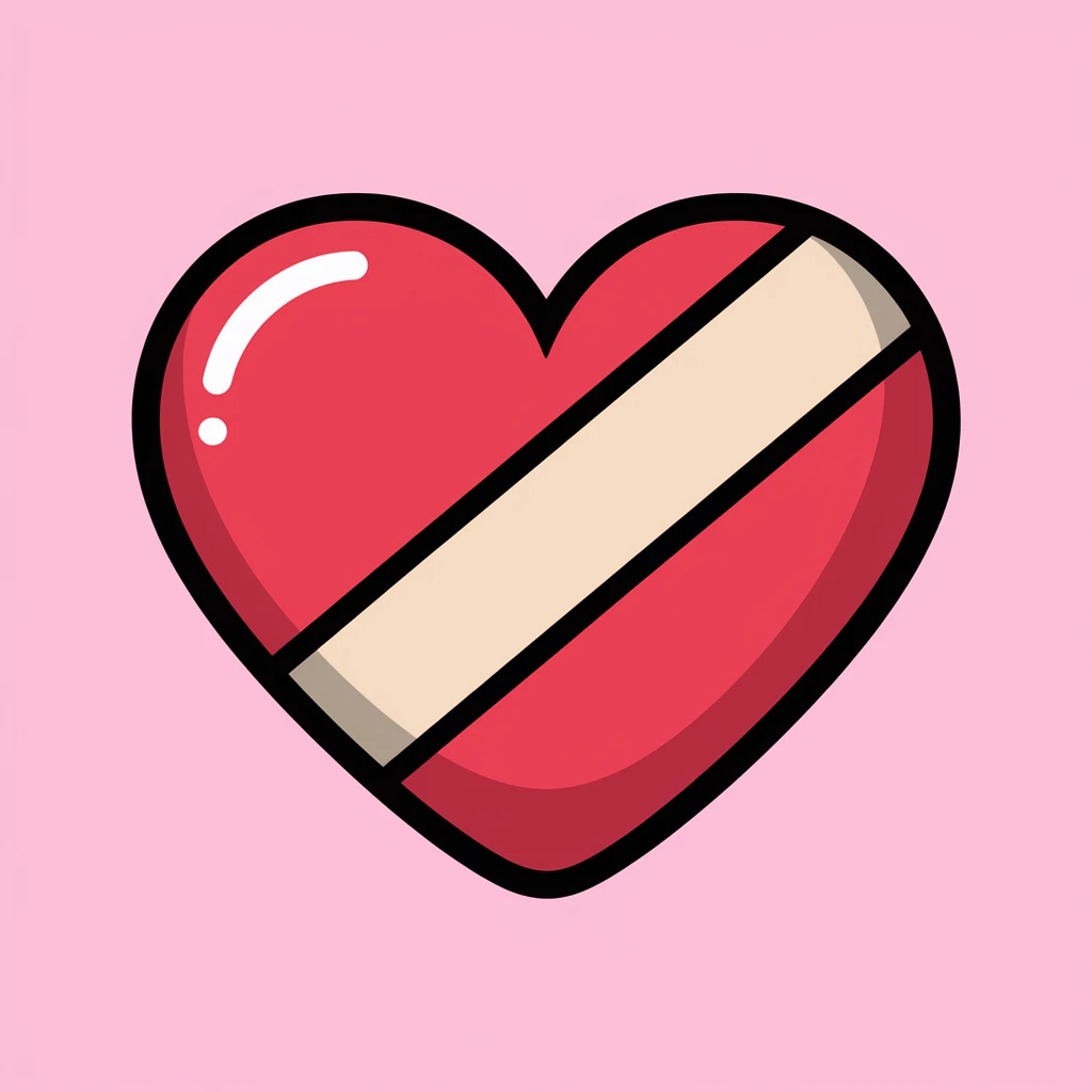 heart with a candy stripe emoji