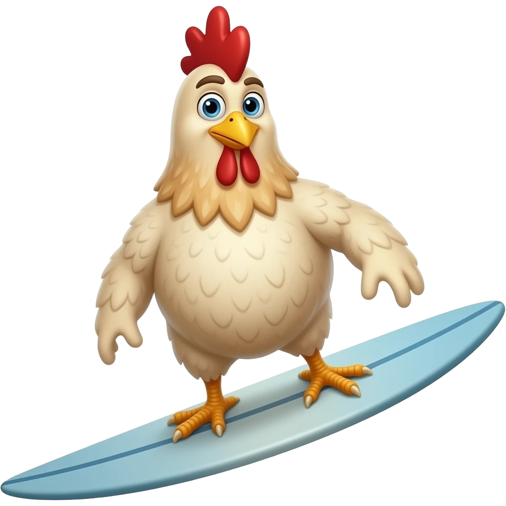 Chicken Joe surfing emoji