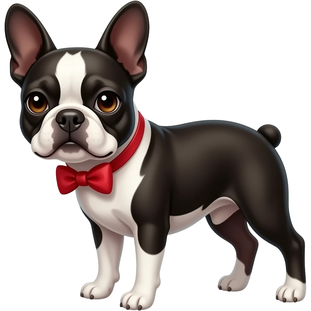 Boston terrier with bow tie emoji