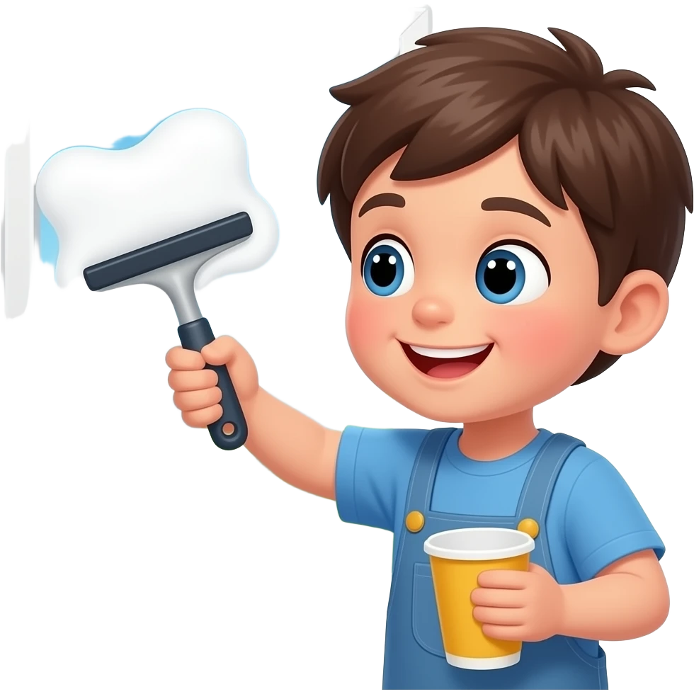 a kid cleaning the window emoji