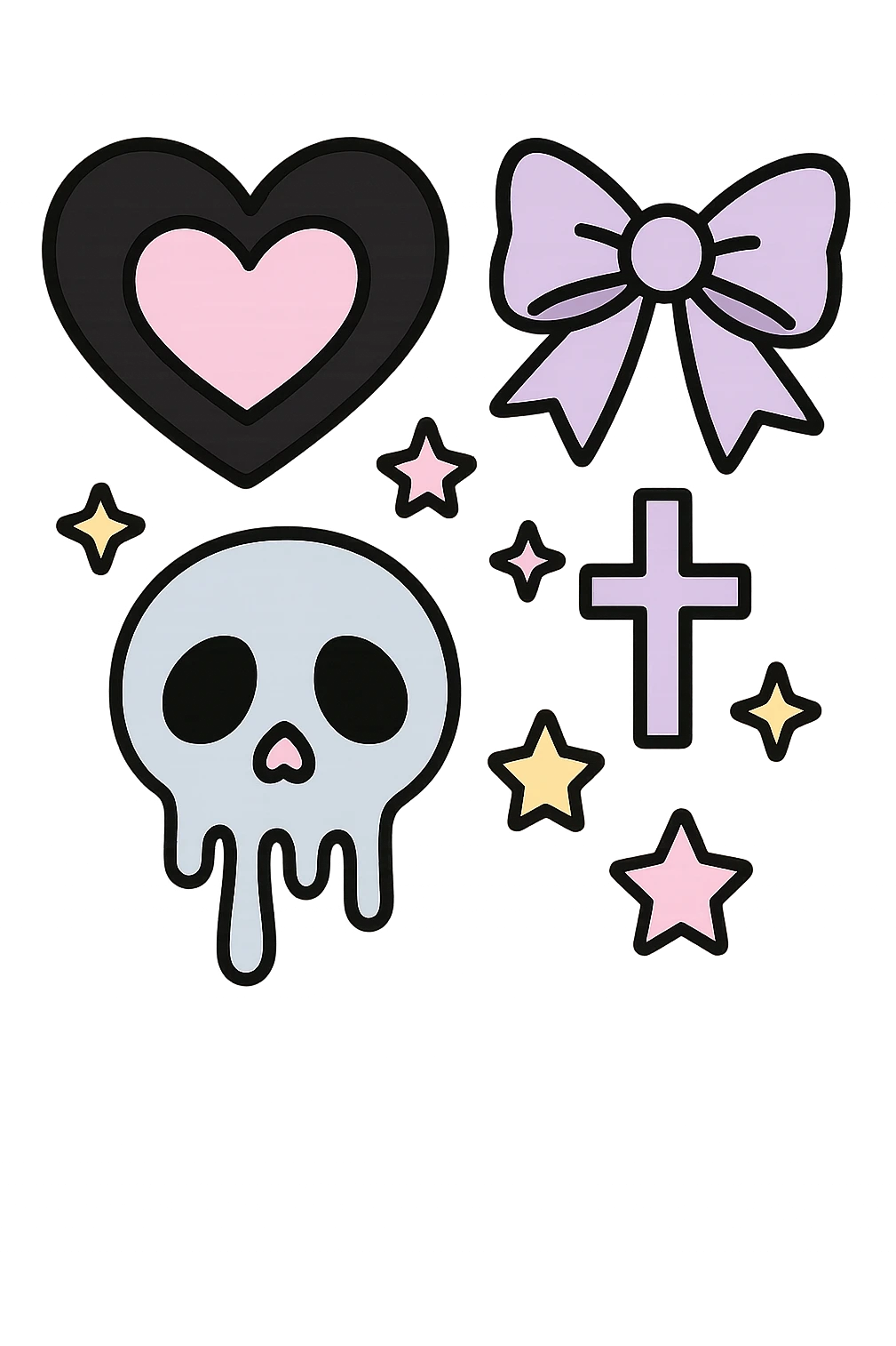 pastel goth black object remove background emoji