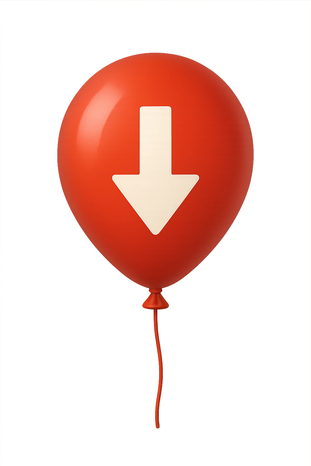 palloncino rosso con freccia in giù  emoji