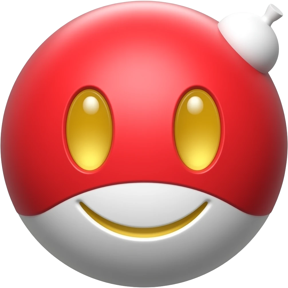 Please give me an image of a happy Bob-omb from Paper mario game emoji