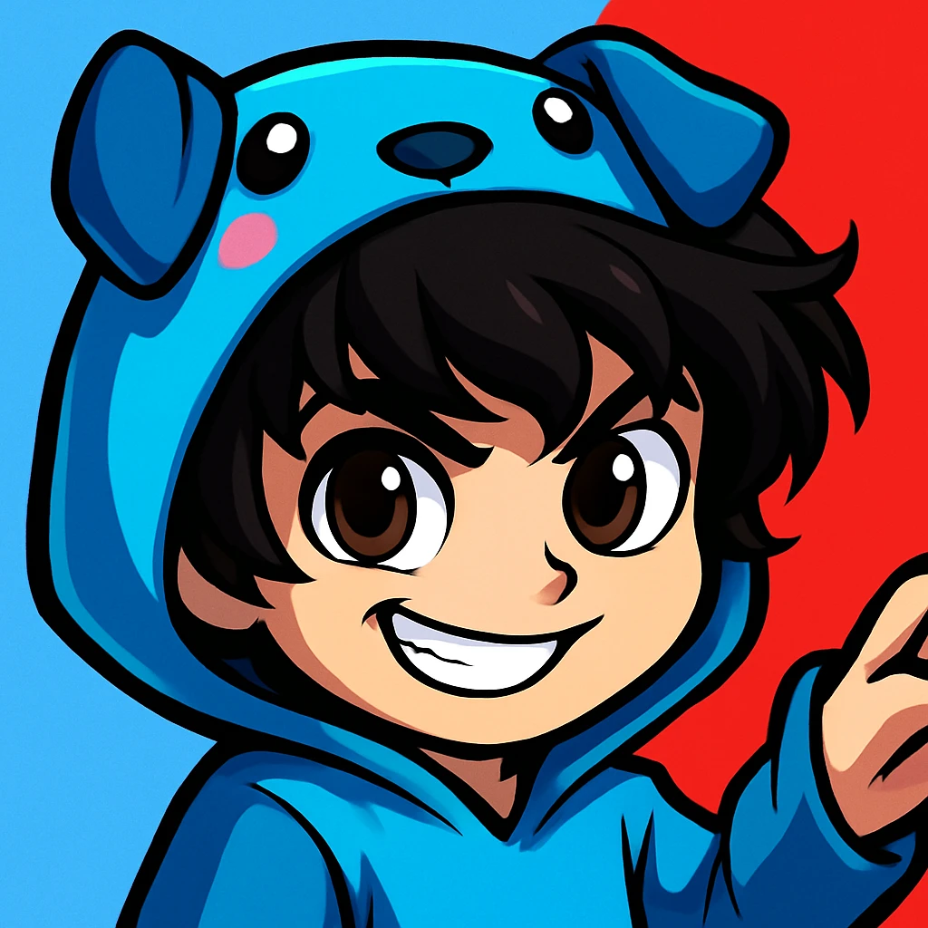 Give this boy a mischievous grin, maintaining the original cartoon style and quality. emoji