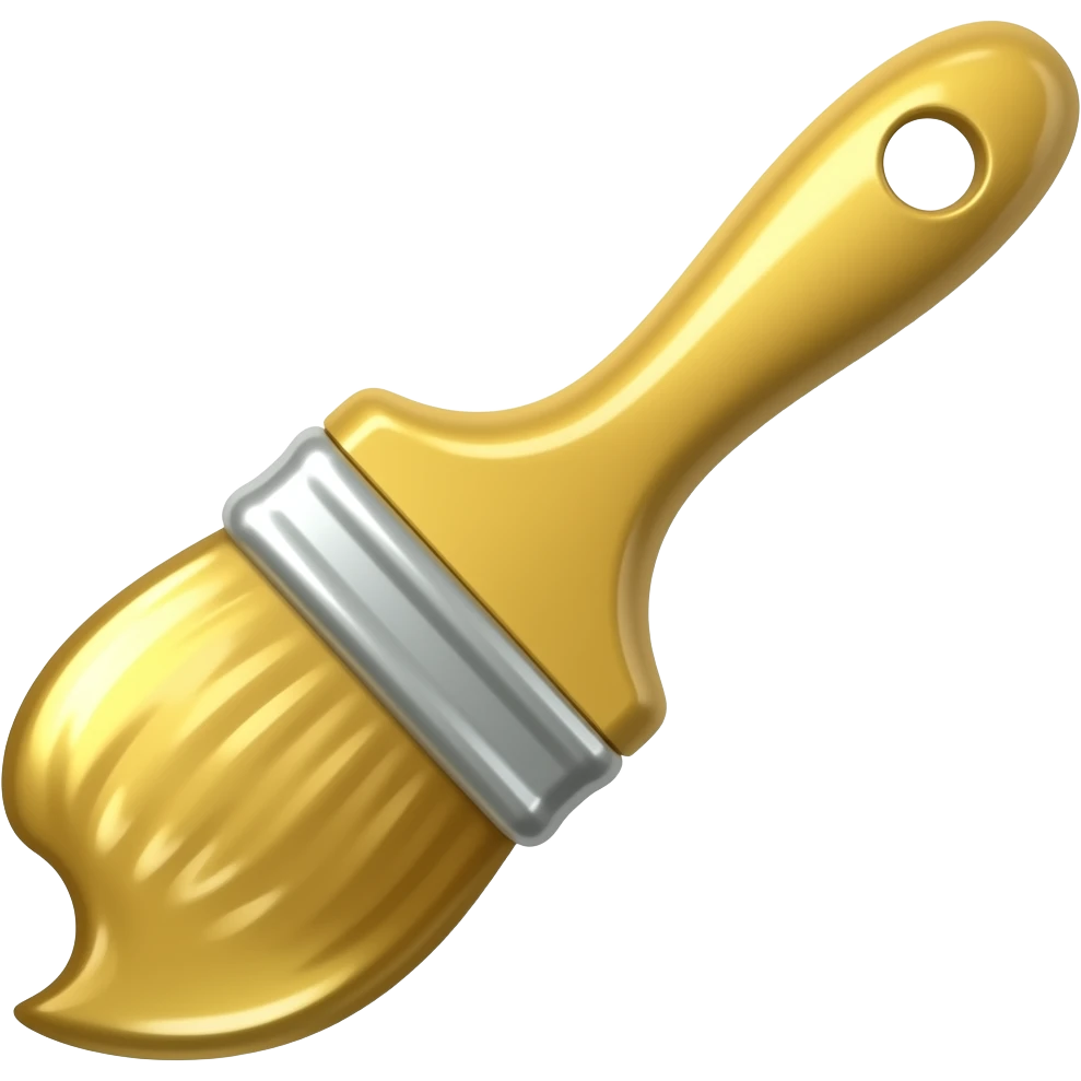 paint brush icon made entirely out of golden emoji