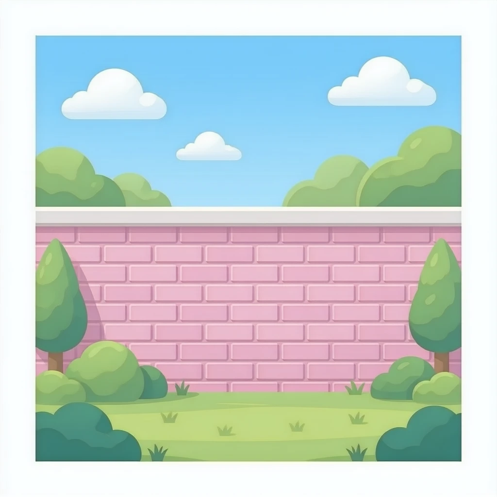 A pastel brick wall inspired by barbie colour palette emoji