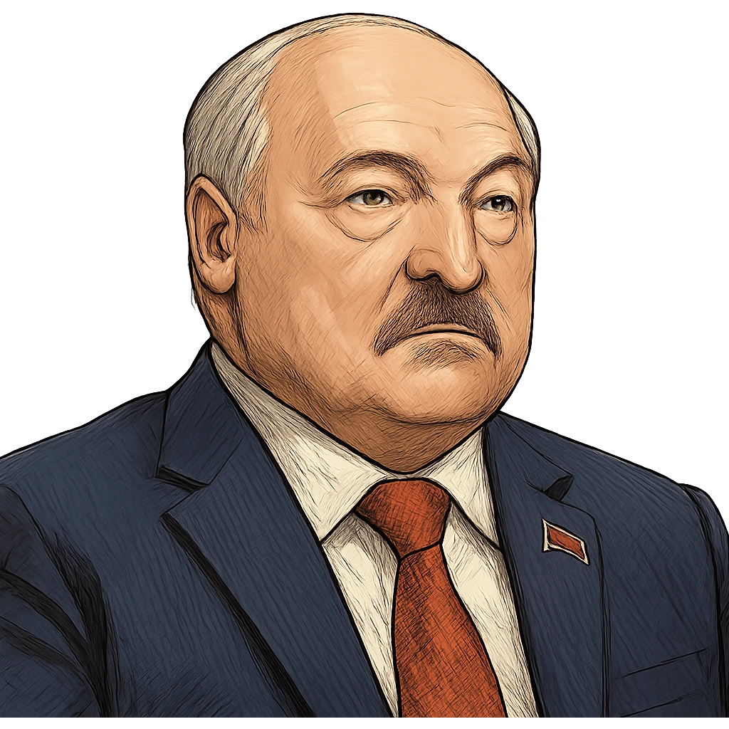 Александр Лукашенко в слегка рисованном, но при это объемный стиле, прозрачный фон emoji