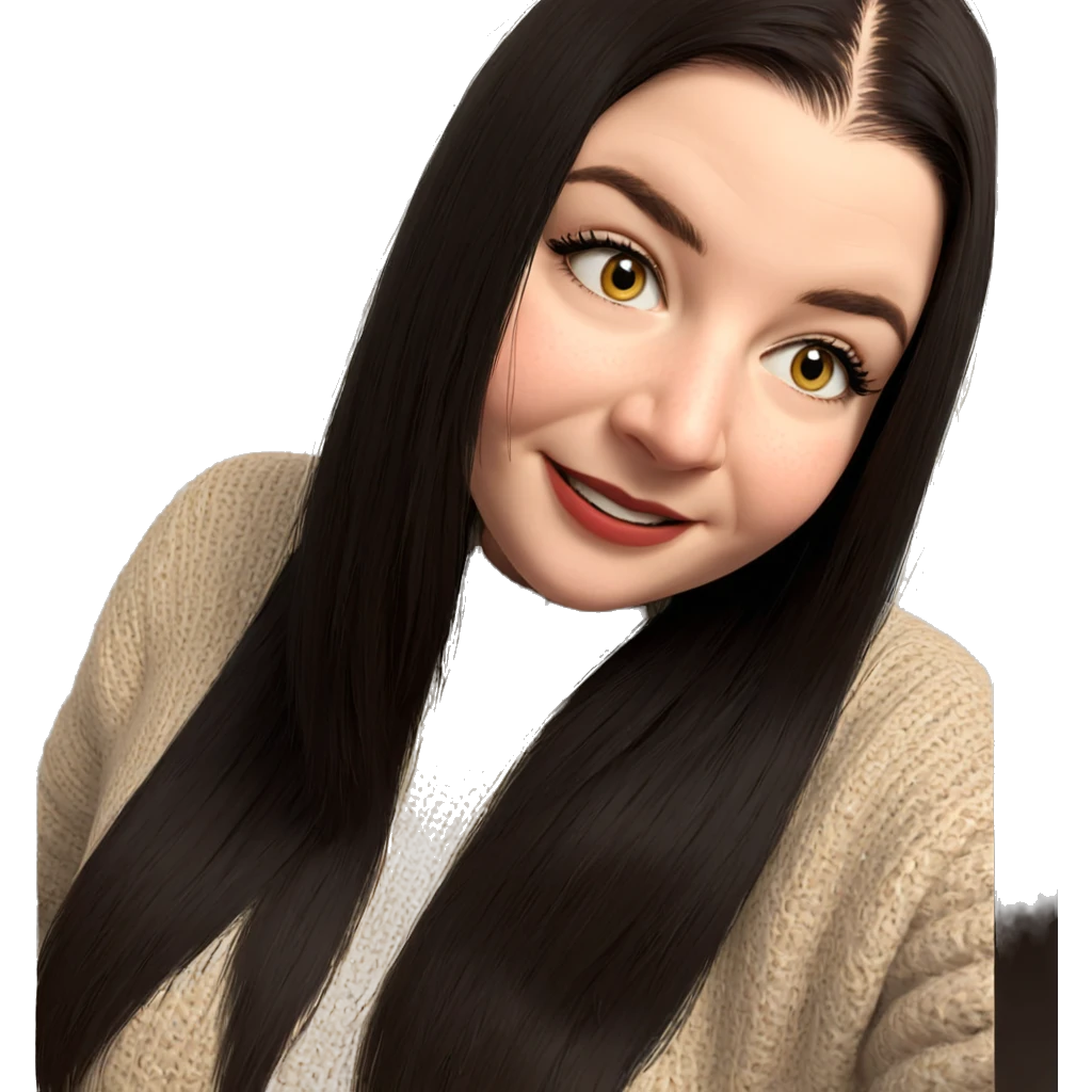 smiling girl in cozy sweater emoji