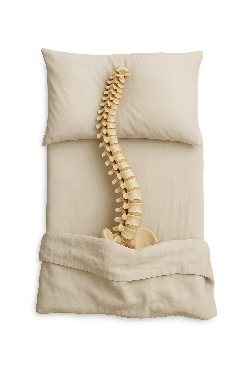 spina dorsale anatomica realistica dorme in un letto emoji
