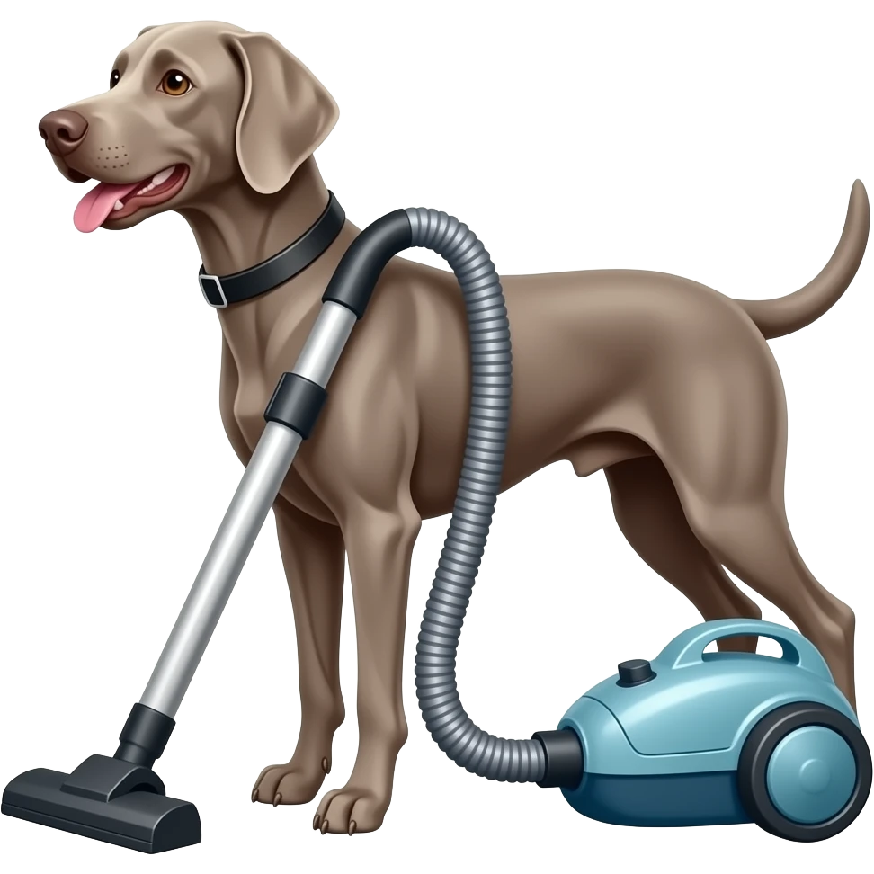 weimaraner and vacuum emoji
