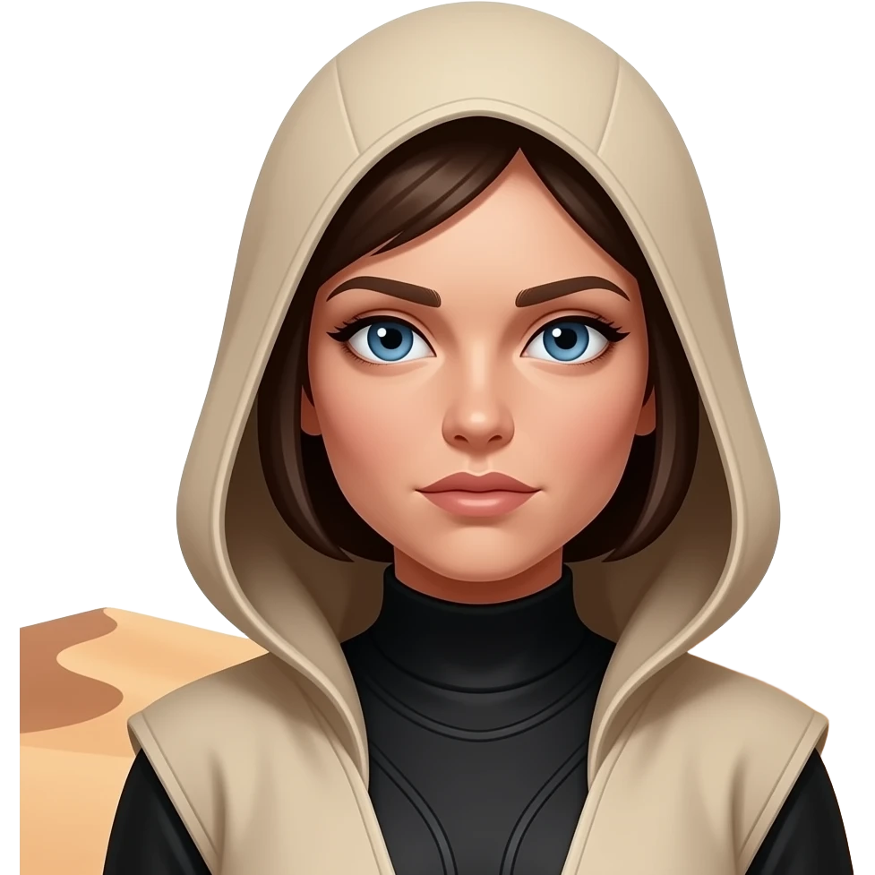 paul atreides woman  blue eyes with black beigehood in dune emoji